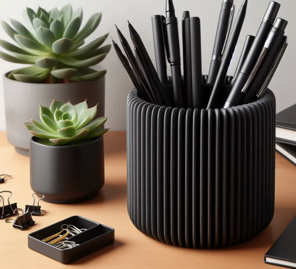 Modern Pencil Holder with Satin Finish