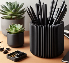 Modern Pencil Holder with Satin Finish