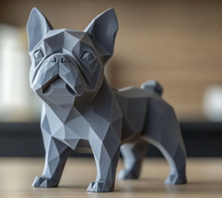 GeoBulldog - Modern Bulldog Sculpture in Low Poly Style